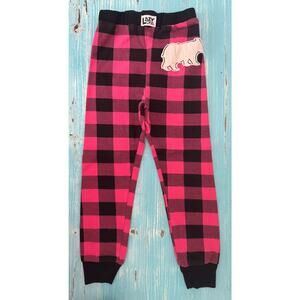 Lazy One Pink & Black Bear PJ Pants SIze 2T